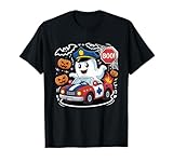 Lustige Halloween-Polizei – Geister-Cop fährt gruseliges Patrouillenauto T-Shirt