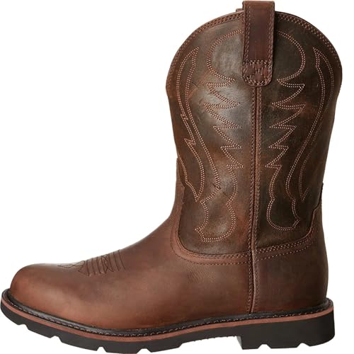 DSFIHJO Botas vaqueras for hombre, sin cordones, con bordado, estilo vintage, for caballero, for nieve, motociclista, tallas grandes 38-48(Brown,41)