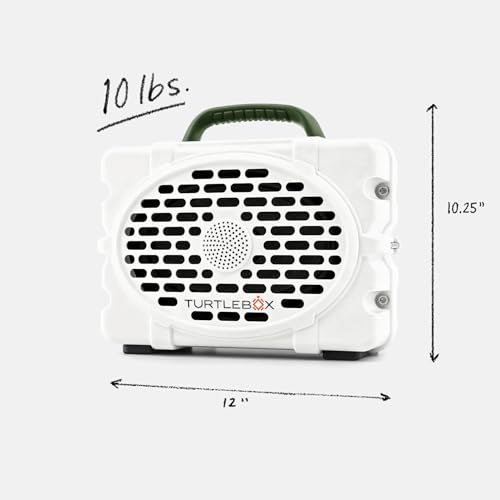 Image of Turtlebox Original Gen 3: Portable Outdoor Bluetooth Speaker - Ultra-Loud (120dB), Waterproof (IP67), Rugged, Impact-Resistant, 3-Day Battery | Party Mode: Unlimited Pairing Stereo, White /Dark Green