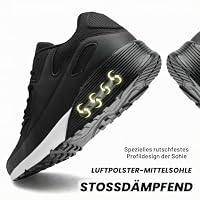 LECYGNB Schuhe Herren Laufschuhe Turnschuhe Atmungsaktive Sportschuhe Freizeit Joggingschuhe Leichtewichts rutschfeste Gym Fitness Schuhe Fashion Luftpolster Sneaker Schwarz Weiß EU 41 – Ansicht 3