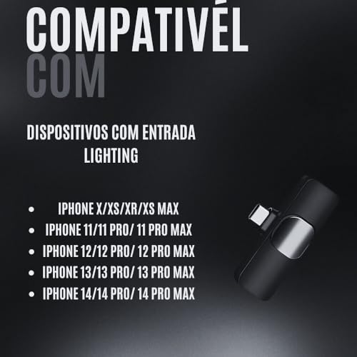 Microfone de Lapela Sem Fio 2 Peças para iPhone, iPad, Android – Áudio Profissional, Suporta 2 Micro