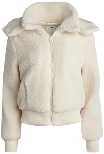 URBAN REPUBLIC Women's Sherpa Bomber Jacket - Fuzzy Warm Faux Fur Hooded Bomber Outdoor Jackets for Women (Sizes: S-XL)