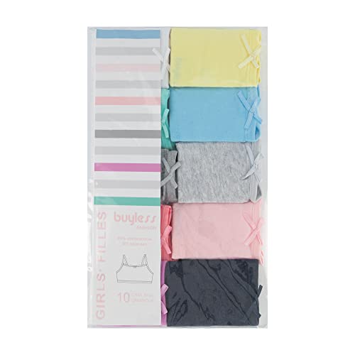 Buyless Fashion Girls Training Bra Cotton Cropped Cami Spaghetti Strap Brallete (10 Pack) - Mt10-Ga2-M #TOP5