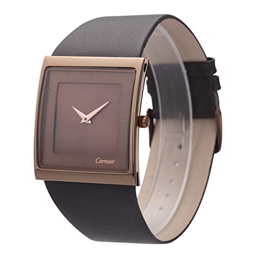 SIBOSUN Mens Watch Men's Square Watches for Men Fashion Minimalist Quartz Wrist Watch Brown Leather Strap Business Casual Wrist Watch Analog