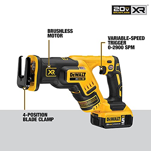 Dewalt 20V Max Xr Compact Reciprocating Saw, 5.0-Amp Hour, Cordless (Dcs367P1) #TOP2