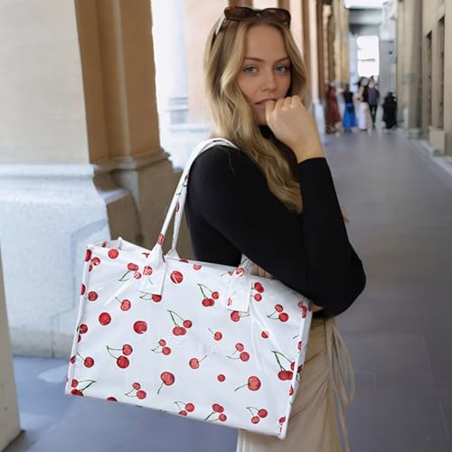 Image of KALIDI PVC Tote Bag Women's Kraft Paper Work Handbags Purses with Top Handle