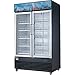 Dukers Appliance USA DSM-48R Glass Swing 2-Door Merchandiser Refrigerator, Black