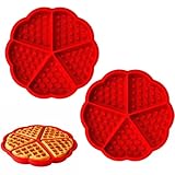 WQNNQW 2 Stück Waffelform Für Airfryer, Silikon Waffelform Airfryer FürAirfryer, SilikonWaffelform,Herzform SilikonWaffel Backform, 5 Mulden Antihaft SilikonMuffinformen Für Waffeln