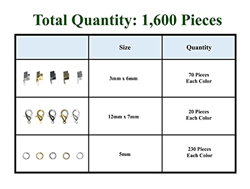 Mandala Crafts Fold Over Crimp Cord Ends For Jewelry Making – Cord End Clamps - Cord Clamp Ends Crimp Jewelry Finding For Leather Ribbon 1600 Pcs 5 Colors 3X6Mm #TOP2