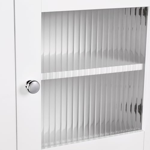 RiverRidge Prescott Bathroom Wall Cabinet - Bathroom Cabinet with Reeded Glass, Soft-Close Hinges & Adjustable Shelf - Slim Medicine Cabinet for Small Spaces by RiverRidge - Image 6