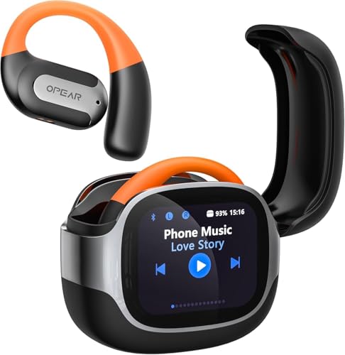 Rekhome [2025 NEU] Open Ear Kopfhörer, Intelligenter Touchscreen, Bluetooth 5.4, Deep Bass, IPX5 Wasserdicht Kabellose Earbuds, 60 Stunden Spielzeit, Kabellose Bluetooth Kopfhörer für Bewegung