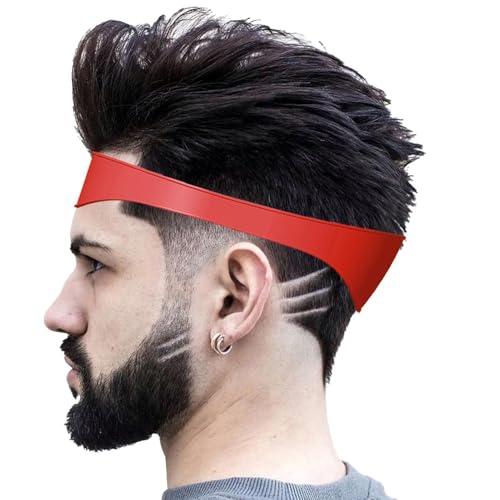 Gabarit de rasage décolleté - Outil de coupe de cheveux fondu,Outils de guide de fondu de coupe de cheveux incurvés pour hommes et garçons Guide de coupe...