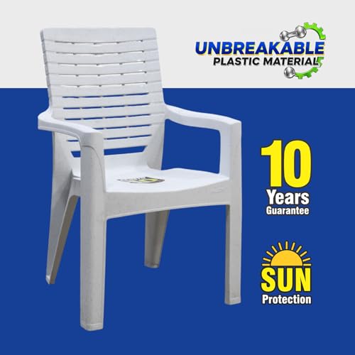 Image of Plasto Chair Luxury with Comfortable Back Posture, Matt & Gloss Pattern Dining, Bedroom, Kitchen, Living Room, Garden | Bearing 150KG Capacity | Strong & Sturdy