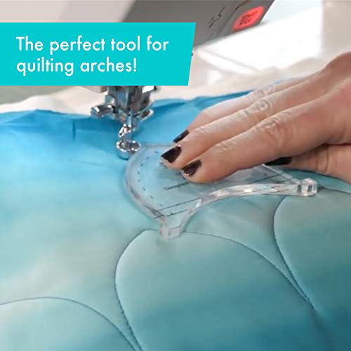 Creative Grids Machine Quilting Tool Archie - CGRQTA3 - Made in USA, Non-Slip Grip Acrylic Quilting & Sewing Template Ruler for Free-Motion Quilt Patchwork Design on Domestic Sewing & Longarm Machine - Thumbnail 2