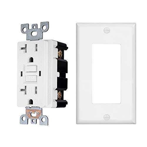 Gfci Duplex Outlet Receptacle, Tamper Resistant & Weather Resistant 20-Amp/125-Volt, Self-Test Function With Led Indicator, Ul Listed, Electrical Outlet, Gfci Outlet - Wall Plate And Screws Included #TOP5
