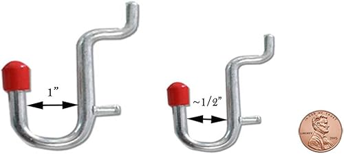 Miniatura 3 de ToolUSA Peg Board Curved gancho 24 piezas | 1/2" & 1": kit-wp3001