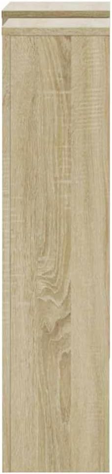 Adjustable Radiator Cover, Sonoma Oak Engineered Wood Cabinet, Modern Slatted Radiator Shelf with Expandable Design, 80.7 Inch Home Decor Console