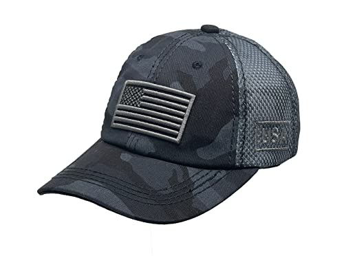 Funky Junque Mens Usa Flag Patch Mesh Baseball Cap - Camo Black #TOP4
