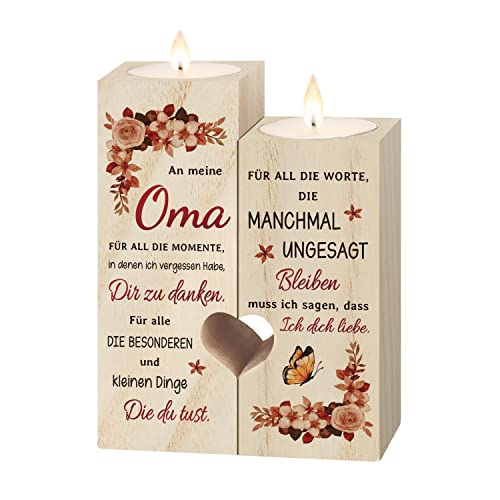Oma Geschenk Weihnachten, Kerzenständer - Geschenke für Oma,...