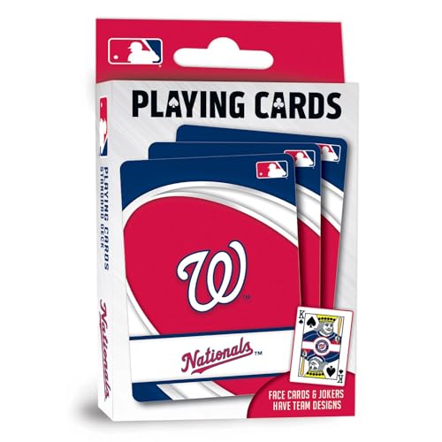 MasterPieces Officially Licensed MLB Washington Nationals Playing Cards - 54 Card Deck for Adults