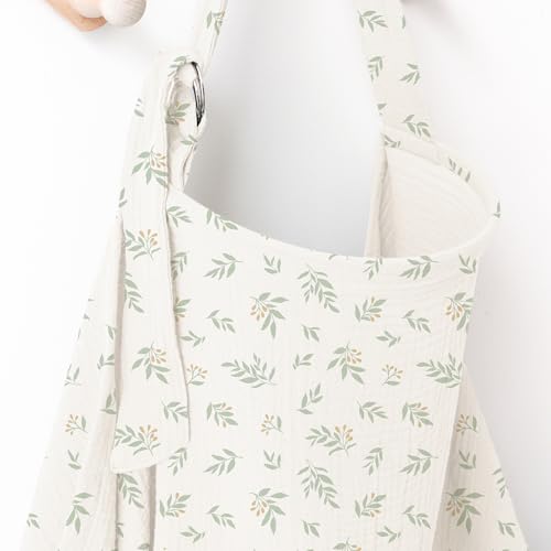 Image of MairMore Muslin Nursing Covers for Breastfeeding, Privacy Breast Feeding Cover with Arch Neckline for Mom and Baby, Breathable 100% Cotton Nursing Apron Multi-use Stroller Cover