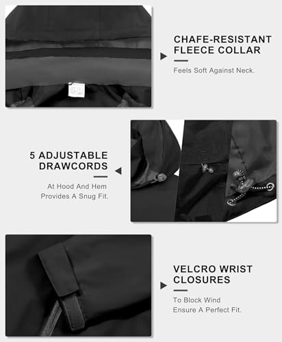 Image of Little Donkey Andy Mens Waterproof Rain Jacket Lightweight Windbreaker Hooded Jacket Packable Raincoat for Outdoor Hiking