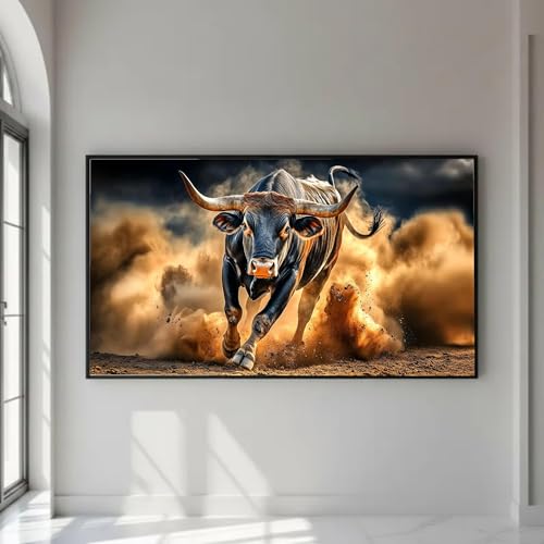 Affiche abstraite animaux taureau grand format déco