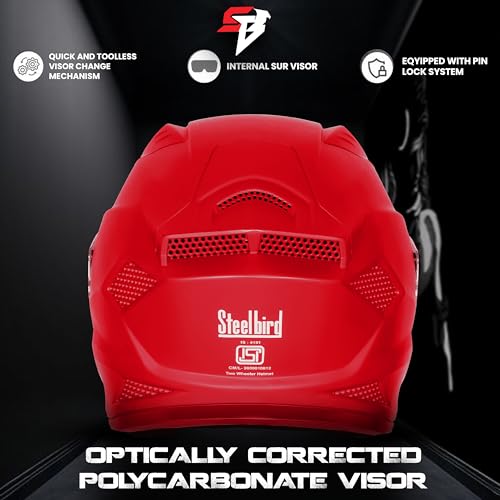 Image of Steelbird SBH-25 Rudra ISI Certified Full Face Helmet for Men and Women