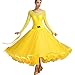 Modern Dance Dress National Standard Waltz Practice Skirt Performance Dance Outfit Prom Ballroom Dance Dress (Color : Yellow, Size : XX-Large)