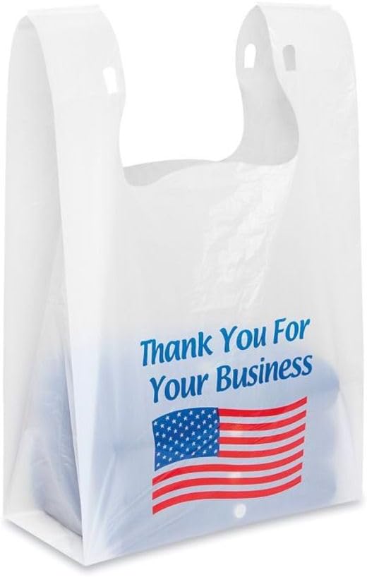 Leopard Print Shopping Bags with T-Shirt Handles – Plastic Animal Retail Bags for Boutiques, Apparel Stores, Salons, Gift Shops, Craft Fairs .48 Mil HDPE Disposable 11.5 x 6 x 21 in - 100 Pack