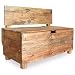 Produktbild Festnight Holz Aufbewahrungsbank mit Lehne, 2-Sitzer Retro Sitztruhe Holzbank Sitzbank mit Stauraum, Schlafzimmer Essbank Holz Gartenbank Parkbank 86 x 40 x 60 cm