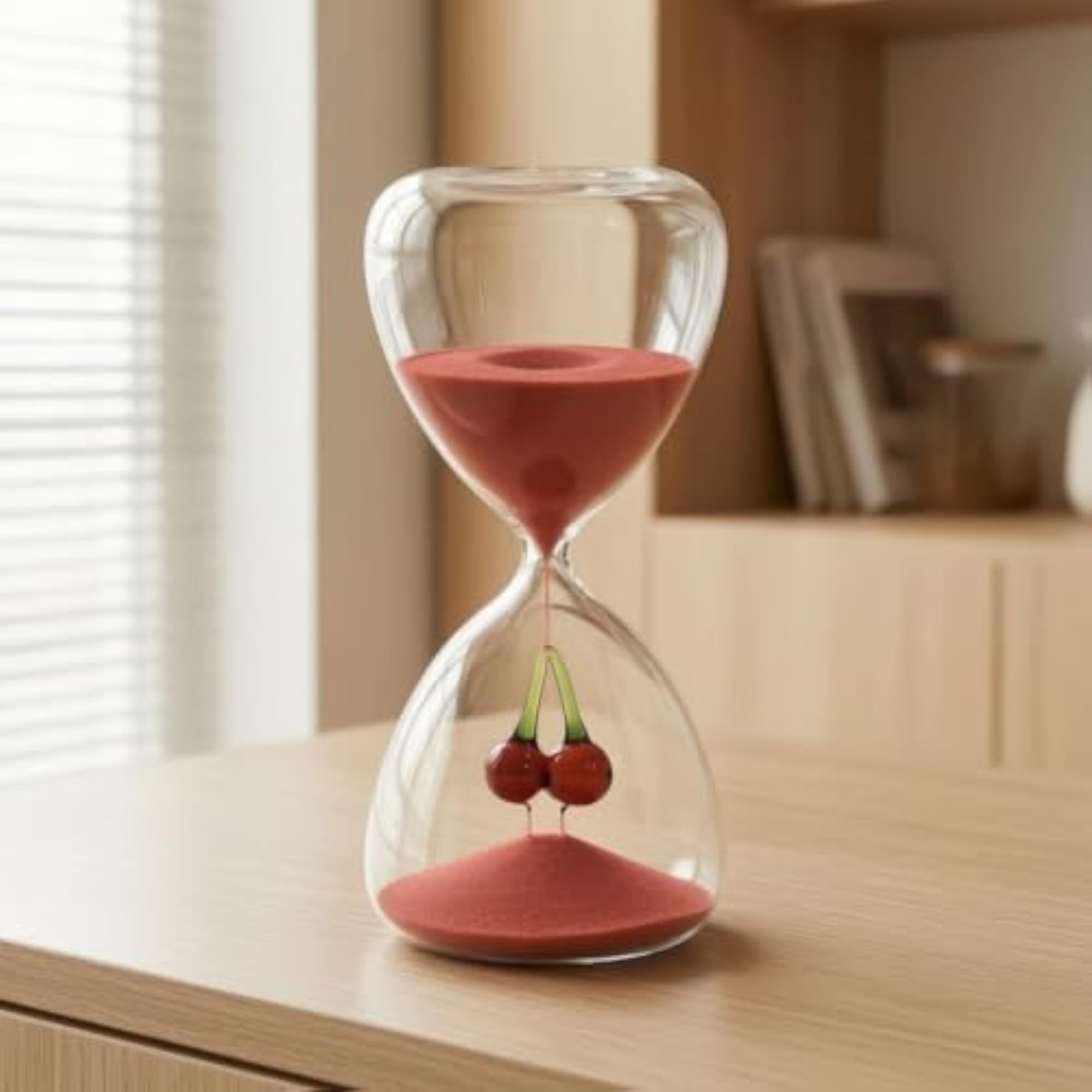 15-Minute Glass Hourglass Timer, Decorative Sand Clock