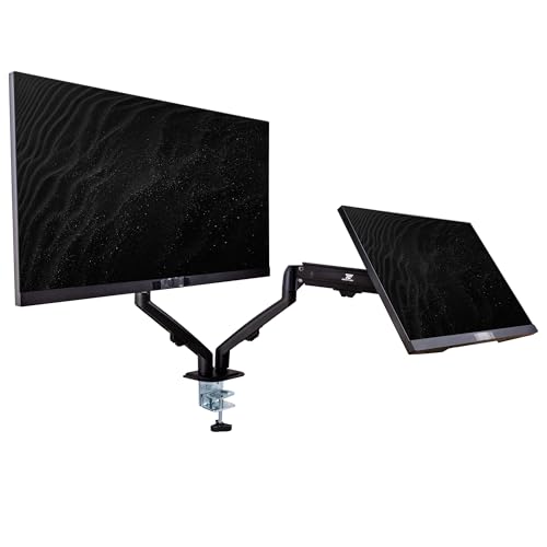 Image of HP Series 7 Pro 24 inch FHD IPS Monitor with 4-Way Adjustability, Anti-Glare, Flicker Free, VESA Mount (100mm), Displayport, HDMI with Dockztorm Hub & ErgoFlexy Dual Mount Arms, Black /Silver 2 Pack