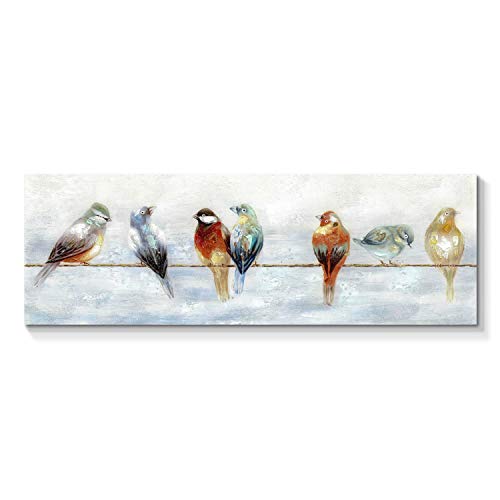 Tar Tar Studio Bird Canvas Wall Art Painting: Abstract Animal Artwork Picture For Living Room (36''W X 12''H, Multiple Sizes) #TOP8