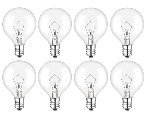 Snnalosses Wax Warmer Light Bulbs,G50 25 Watt Light Bulbs for Full Size Scentsy Warmers, 8 Packs E12 Base G16.5 Globe Clear Scentsy Bulb for Candle Wax Warmer,120 Volt, Warm White,Long Lifespan