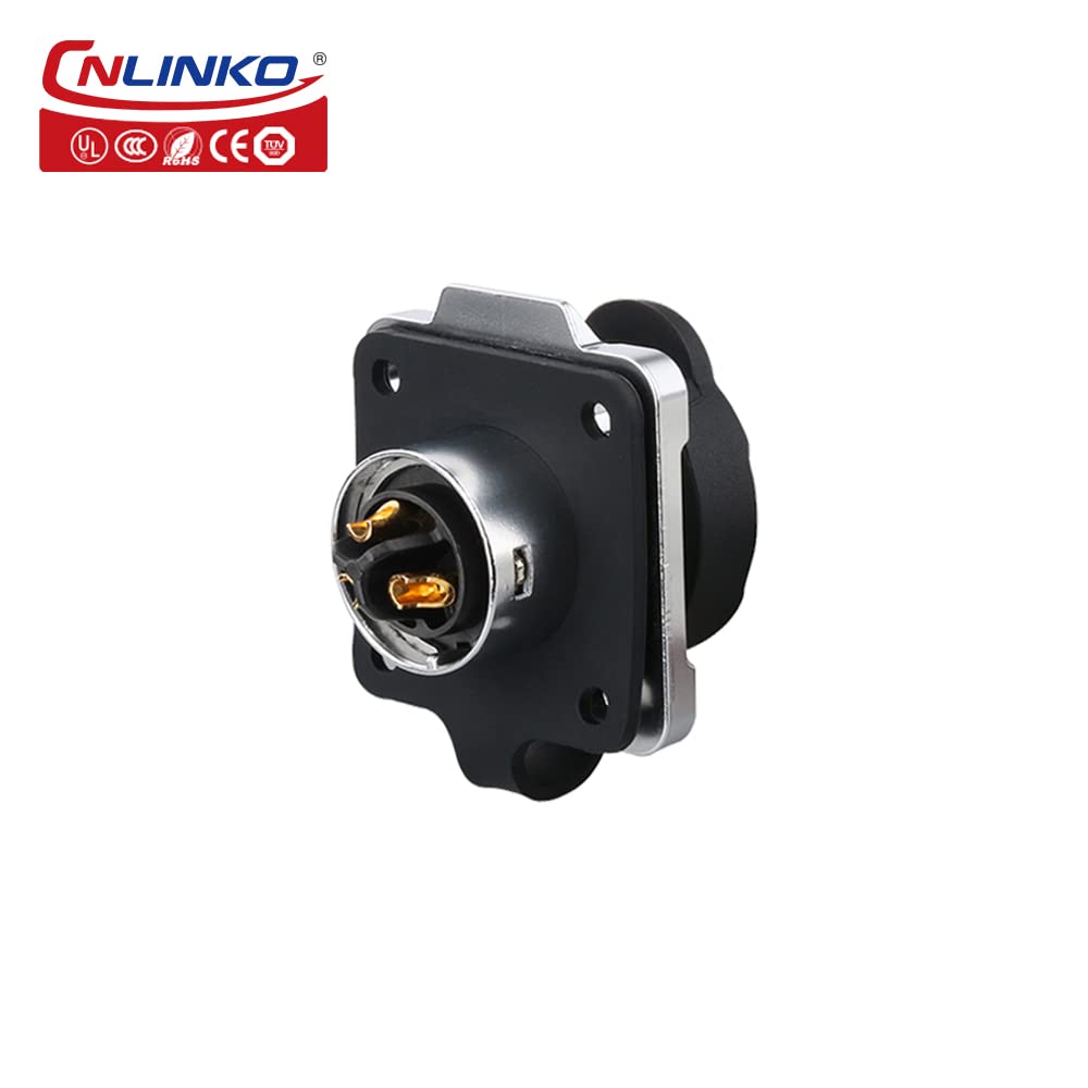 CNLINKO LP-16 Złącze wodoszczelne IP67 do kabli Złącza elektryczne przemysłowe Złącze okrągłe Złącze antyinterferencyjne Złącze lotnicze M16 2-9 Poli Gniazdo flansowe (3 Poli)