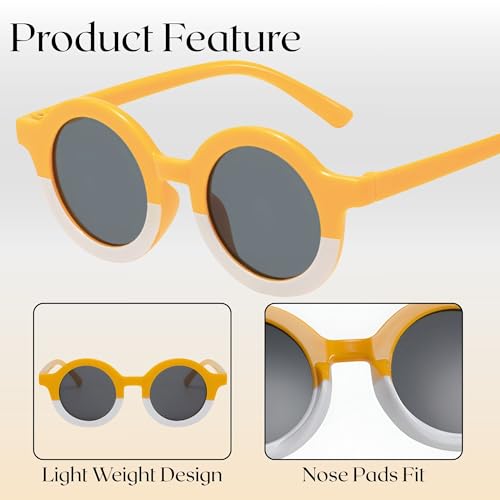 Image of BEMBIKA Fashionable Sunglasses For Kids Baby Girls And Baby Boys, Stylish Eyewear For Kids Dual Color Design Glasses For Fancy Style Goggles � (Caramel)