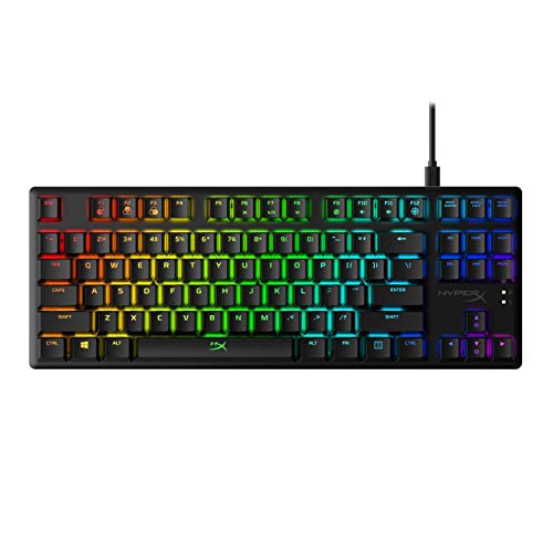 HyperX Alloy Origins Core - Tenkeyless Mechanical Gaming Keyboard, Software Controlled Light & Macro Customization, Compact Form Factor, RGB LED Backlit, Clicky HyperX Blue Switch (Renewed)