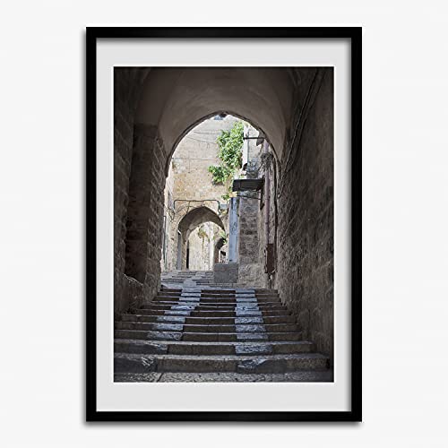 Cadre photo 50x70 cm Tulup affiche Jérusalem tableau moderne décoratif peinture en bois MDF