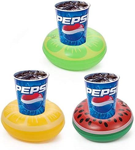 Giant Inflatable Pizza Pool Float Raft Outdoor Swimming Pool Inflatable Float .Fun Pool Floaties, Swim Party Toy, Summer Pool Raft with 3 Pack Inflatable Drink Holders.