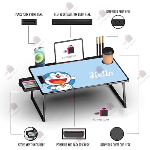 Image of Office Table for Home /Writing Desk for Office /Folding Table for School /Folding Study Table /Work from Home -Multipurpose Table-> (B-DORAMON COTTED)