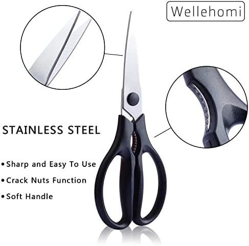 Professional Kitchen Scissors Cooking Scissors Made from Stainless Steel and Light Weight Household Necessity All-Purpose Scissors Sharp Blades