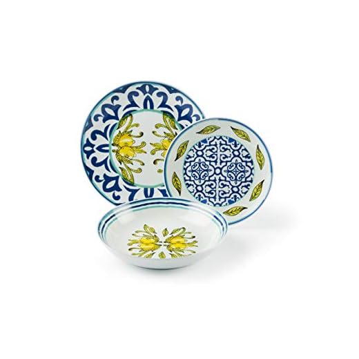 Excelsa Amalfi Service de vaisselle 18 pièces, porcelaine