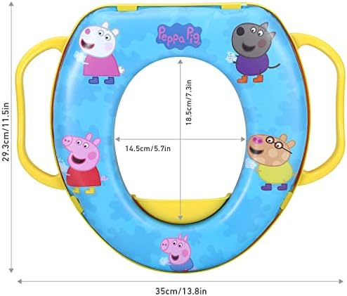Peppa Pig Soft Padded Potty Toilet Training Seat with Handles for Toddlers Kids Children, Portable for Travel & Easy to Clean