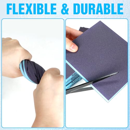 12 Stück Schleifschwamm Trocken & Nass Schleifpapier 60/80/120/220/320/400 Körnung Grob- Fein Schleifpapier Set Schmirgelpapier für Holz, Metall, Wand, Lack, Autolack