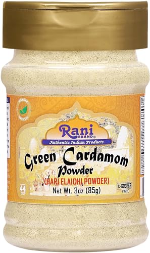 Rani Green Cardamom Pods Powder, Ground with Green Husks (Hari Elachi) 3oz (85g) PET Jar ~ All Natural | Vegan | Gluten Friendly | NON-GMO | Kosher | Product of India