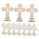 VALICLUD 10 piezas Cruz de Madera Decorativa para Hogar Adorno Religioso para Bautizos y Decoración de Escritorio y Fiesta