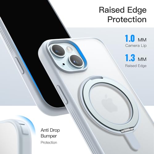 Image of JETech 360 Rotatable Ring Stand Case for iPhone 15, Blue