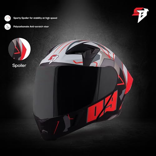 Image of Steelbird SBA-20 09 ISI Certified Flip-Up Graphic Helmet for Men and Women with Inner Chrome Sun Shield
