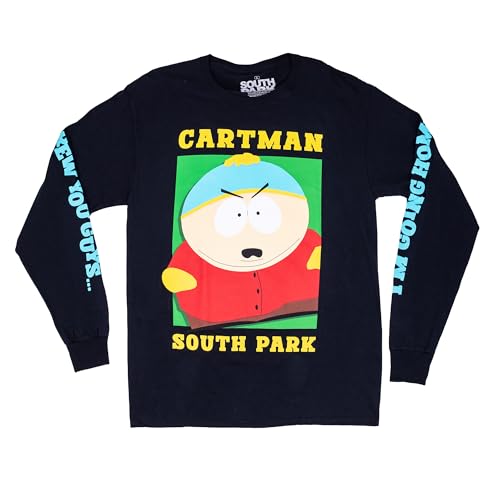 Ripple Junction South Park Men's Long Sleeve T-Shirt Cartman I’m Going Home Front & Sleeve Quote...